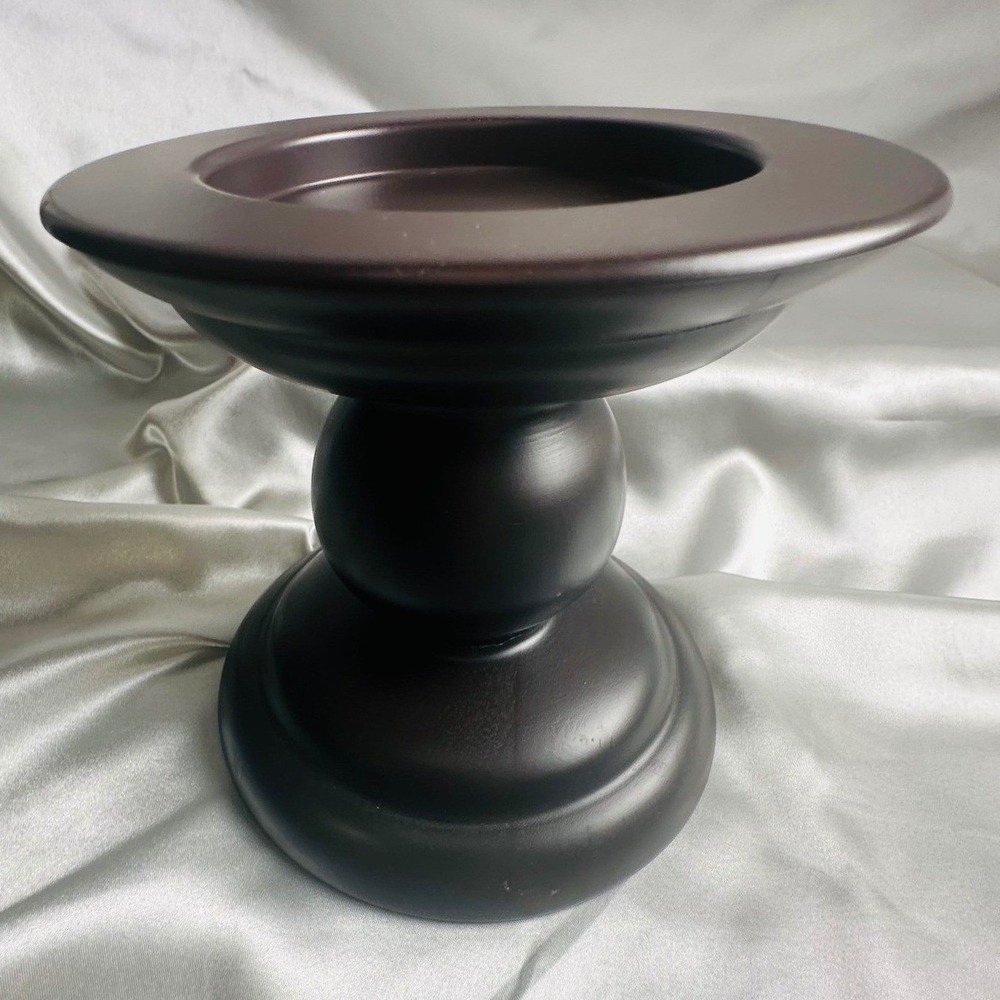 IKEA Set of 2 Dark Brown Metal Pillar Candle Holders 501.745.40 Pedestal Stands - Picture 2 of 7